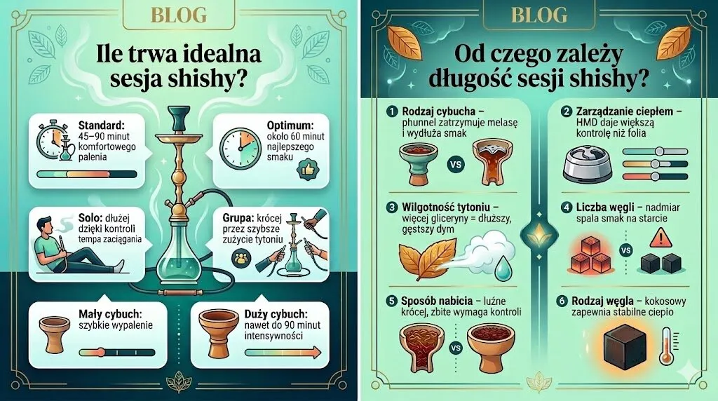 Ile trwa idealna sesja shishy? Od czego zależy długość sesji shishy?