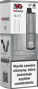 E-Cigarette POD IVG 2400 Starter Kit Silver x 4 flavours