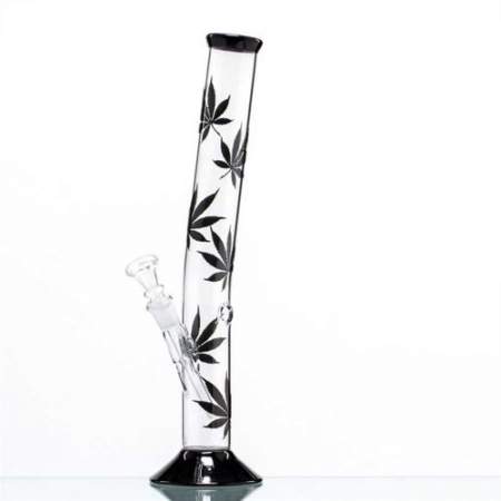 Bong Glass Leaf Black | 35cm