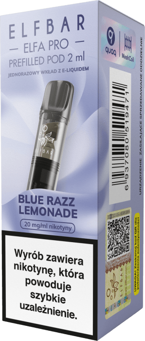 Cartridge ELFBAR Elfa Pro Pod Blue Razz Lemonade 20mg 2ml