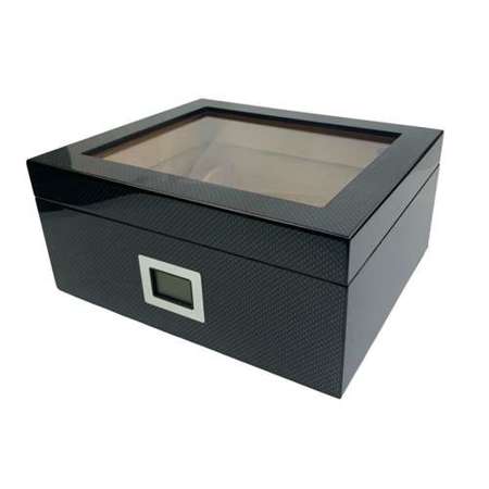 Humidor with glass - Carbon