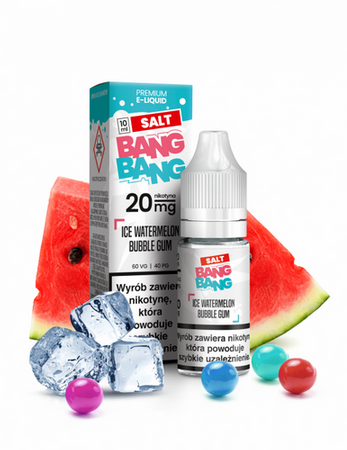 Liquid BANG BANG Salt 10ml - Ice Watermelon Bubble Gum 20mg