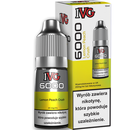 Liquid IVG 6000 Nicotine Salt Lemon Peach Crush 20mg 10ml