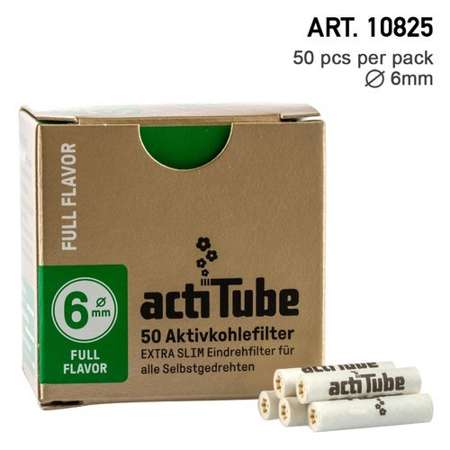 Filter Active Tube SLIM 6mm mit Aktivkohle 50 Stck.
