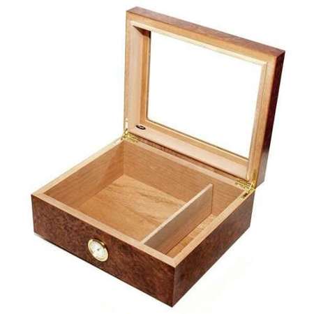 Humidor mit Glas - Braun / 35 Zigarre