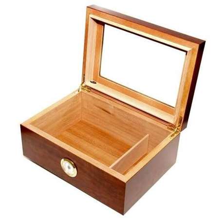 Humidor mit Glas - Braun / 55 Zigarre