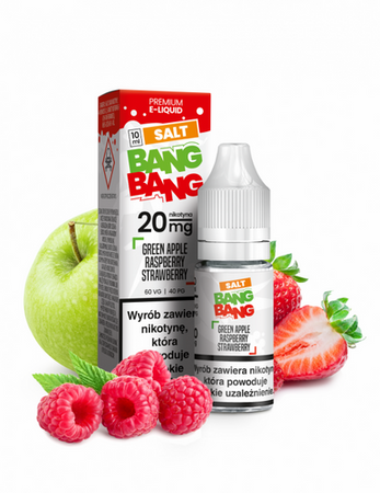 Liquid BANG BANG Salt 10ml - Green Apple Raspberry Strawberry 20mg
