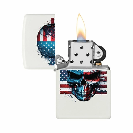 Zapalniczka ZIPPO - SKULL FLAG WHITE MATTE