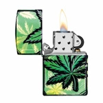 Zapalniczka ZIPPO - GLOWING CANNABIS MATTE