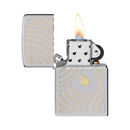 Feuerzeug ZIPPO - GOLDEN FLAME AND CIRCLES CHROME