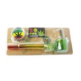 Pipe, grinder, and screen set - Rasta