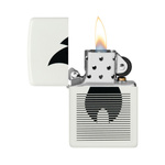 Feuerzeug ZIPPO - BLACK FLAME WHITE MATTE