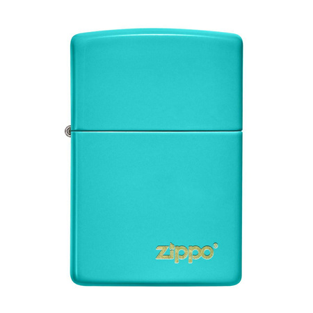 Feuerzeug ZIPPO - FLAT TURQUOISE LASERED LOGO