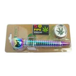 Pipe, grinder, and screen set - Rainbow