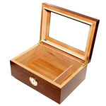 Humidor mit Glas - Braun / 55 Zigarre