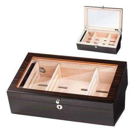 Humidor with glass - Brown / 100 cigars