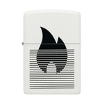 Zapalniczka ZIPPO - BLACK FLAME WHITE MATTE