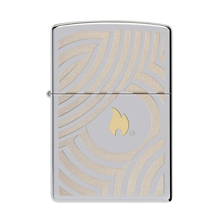 Lighter ZIPPO - GOLDEN FLAME AND CIRCLES CHROME