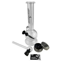 Zestaw Super Heroes Fajka Bongo Transparent, Młynek, Fajeczka