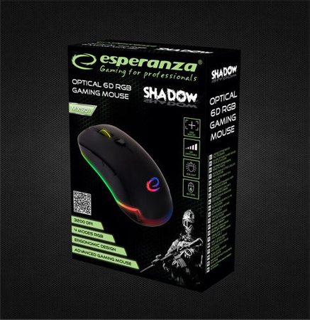 ESPERANZA MYSZ PRZEWOD. GAMING LED RGB 6D OPT. USB SHADOW