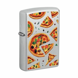 ZIPPO - Pizza Design Satin Chrome