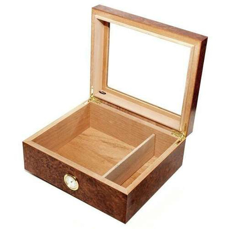 Humidor mit Glas - Braun / 35 Zigarre