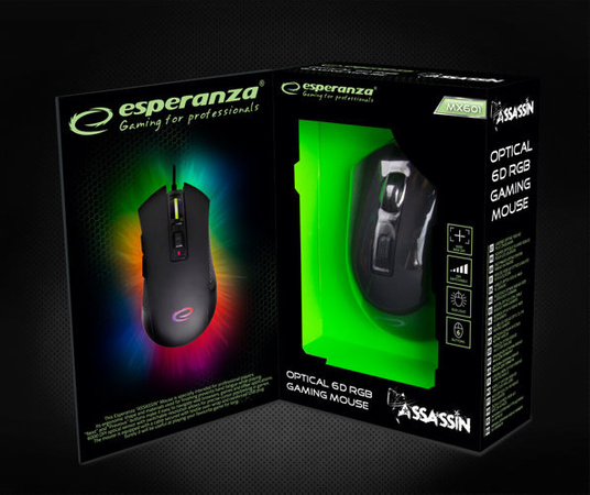 ESPERANZA MYSZ PRZEWOD. GAMING LED RGB 6D OPT. USB ASSASSIN