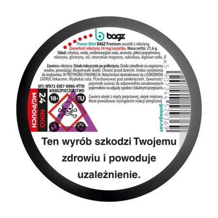 Saszetki nikotynowe BAGZ Power Mint 6/6 BLACK MEGA