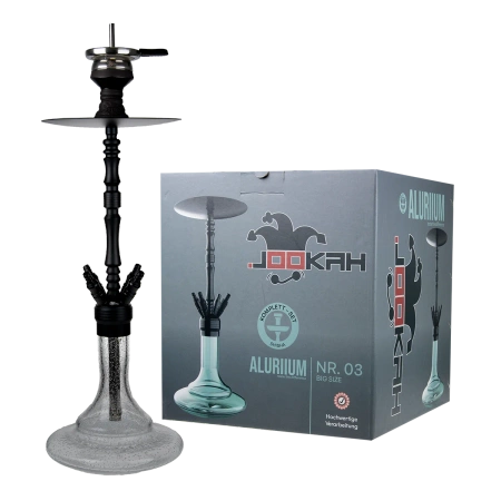Fajka Wodna Jookah Aluriium Nr. 03 Big Size Black/Blue Glow