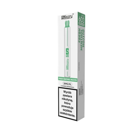 E-papieros Jednorazowy Sikary S600 - Fresh Menthol Mojito 20mg