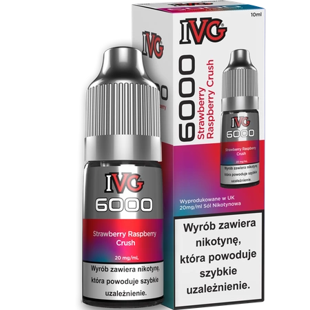 Liquid IVG 6000 Nicotine Salt Strawberry Raspberry Crush 20mg 10ml