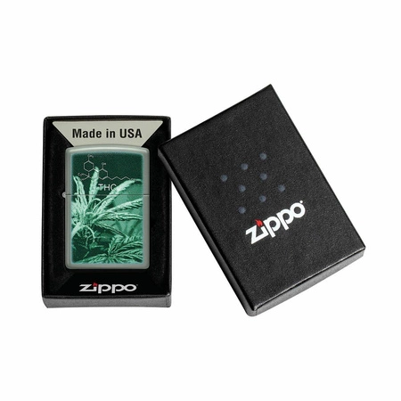 Zapalniczka ZIPPO - THC CANNABIS LEAVES MATTE