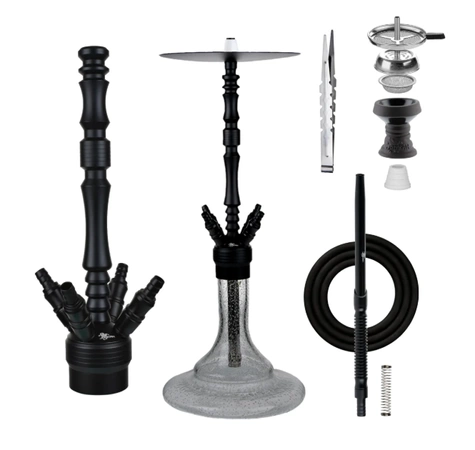 Waterpipe Jookah Aluriium Nr. 03 Big Size Black/Blue Glow