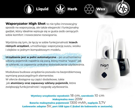 Waporyzator High Fly - High Shot (White)