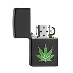 ZIPPO - Cannabis Leaf Emblem Black Matte