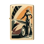 ZIPPO - Vintage Car And Woman Brass