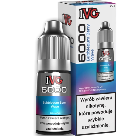 E-liquid IVG 6000 Nicotine Salt 10ml - Bubblegum Berry Wave 20mg