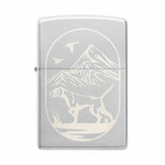 ZIPPO - Hunting Dog Satin Chrome