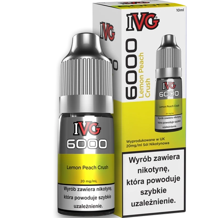 E-liquid IVG 6000 Nicotine Salt 10ml - Lemon Peach Crush 20mg