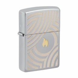 Zapalniczka ZIPPO - GOLDEN FLAME AND CIRCLES CHROME