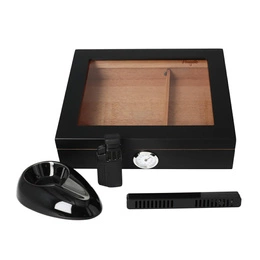 Humidor Angelo Black, ashtray, lighter