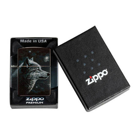 Feuerzeug ZIPPO - WOLVES DESIGN TUMBLED CHROME*