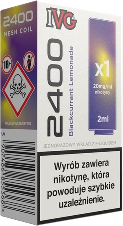 Wkład IVG 2400 Blackcurrant Lemonade 20mg 2ml