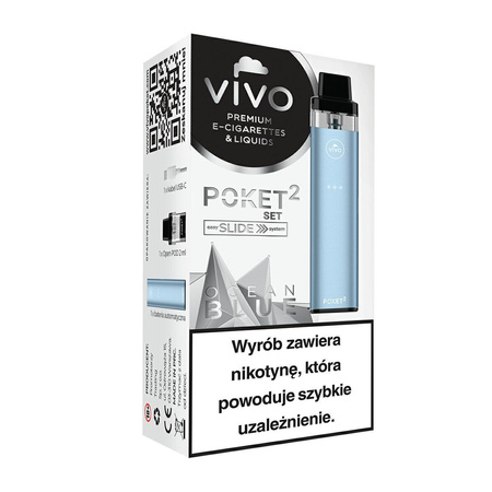 E-Zigarette POD VIVO Poket 2 Open Blue ohne Verdampferkopf