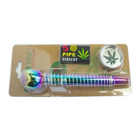 Pipe, grinder, and screen set - Rainbow