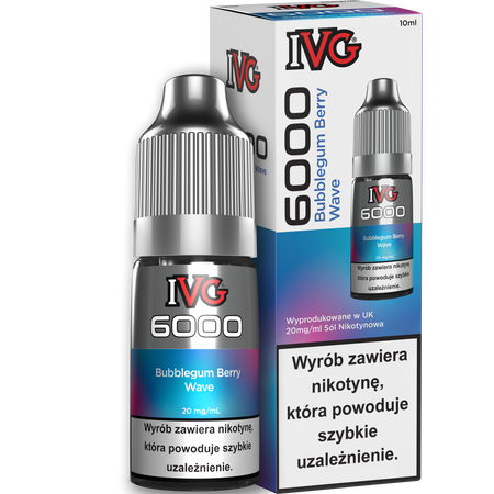 Liquid IVG 6000 Nicotine Salt 10ml - Bubblegum Berry Wave 20mg
