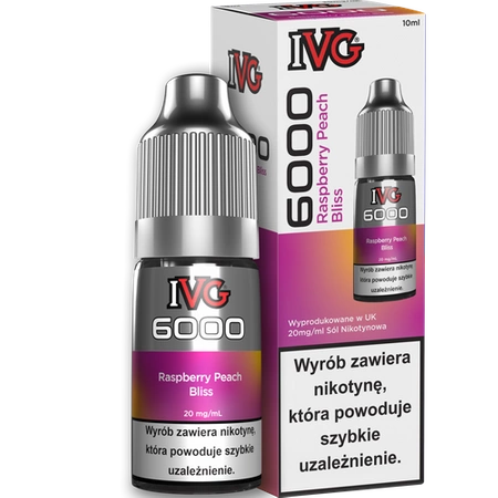 Liquid IVG 6000 Nicotine Salt Raspberry Peach Bliss 20mg 10ml