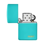 Lighter ZIPPO - FLAT TURQUOISE LASERED LOGO