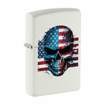 Feuerzeug ZIPPO - SKULL FLAG WHITE MATTE