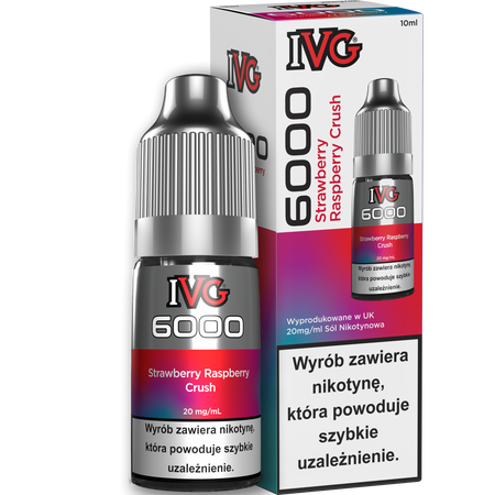 Liquid IVG 6000 Nicotine Salt 10ml - Strawberry Raspberry Crush 20mg